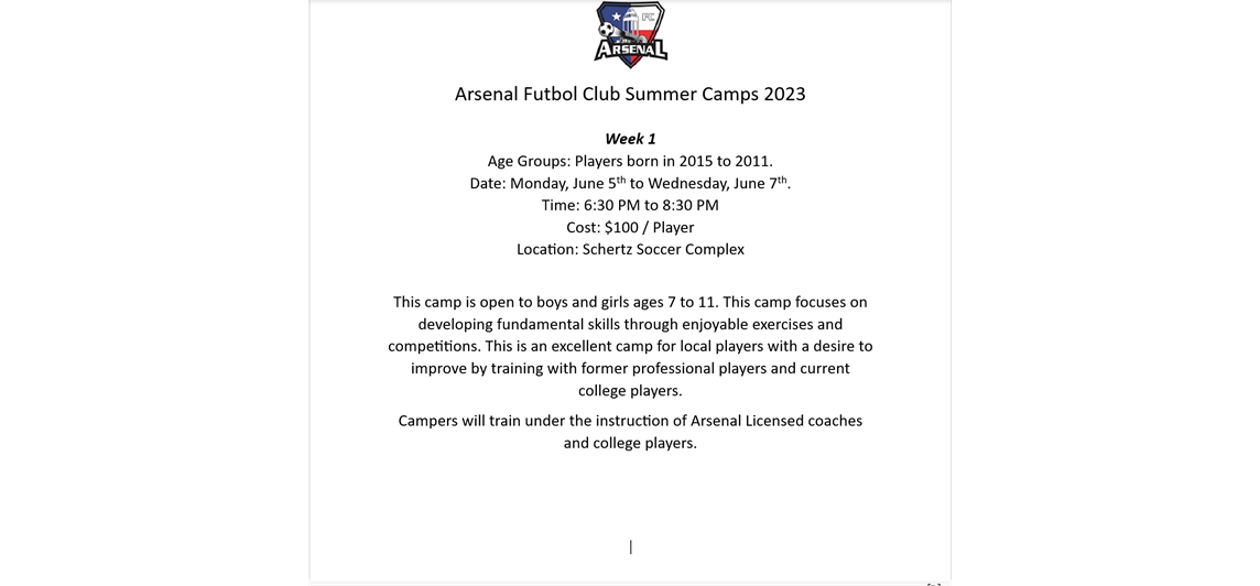 Week 1 Camp