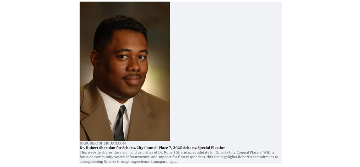 Dr. Sheridan For Schertz City Council Place 7